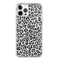 Casimoda iPhone 12 Pro Max siliconen telefoonhoesje - Luipaard grijs