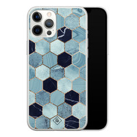 Casimoda iPhone 12 Pro Max siliconen hoesje - Blue cubes