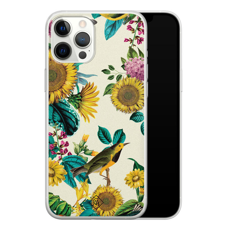 Casimoda iPhone 12 Pro Max siliconen hoesje - Sunflowers