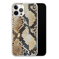 Casimoda iPhone 12 Pro Max siliconen hoesje - Golden snake