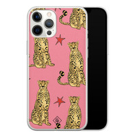 Casimoda iPhone 12 Pro Max siliconen hoesje - The pink leopard
