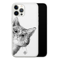 Casimoda iPhone 12 Pro Max siliconen hoesje - Peekaboo