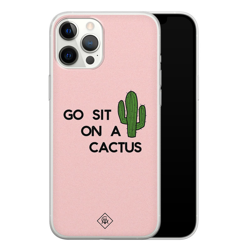 Casimoda iPhone 12 Pro Max siliconen hoesje - Go sit on a cactus