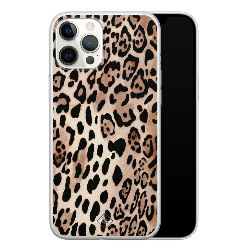 Casimoda iPhone 12 Pro Max siliconen hoesje - Golden wildcat