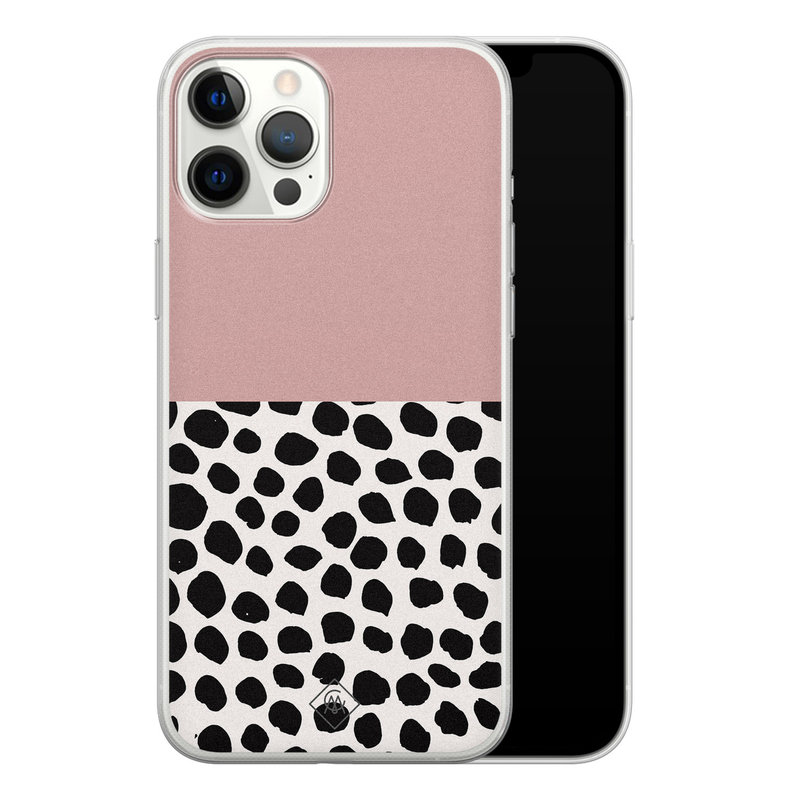 Casimoda iPhone 12 Pro Max siliconen hoesje - Pink dots