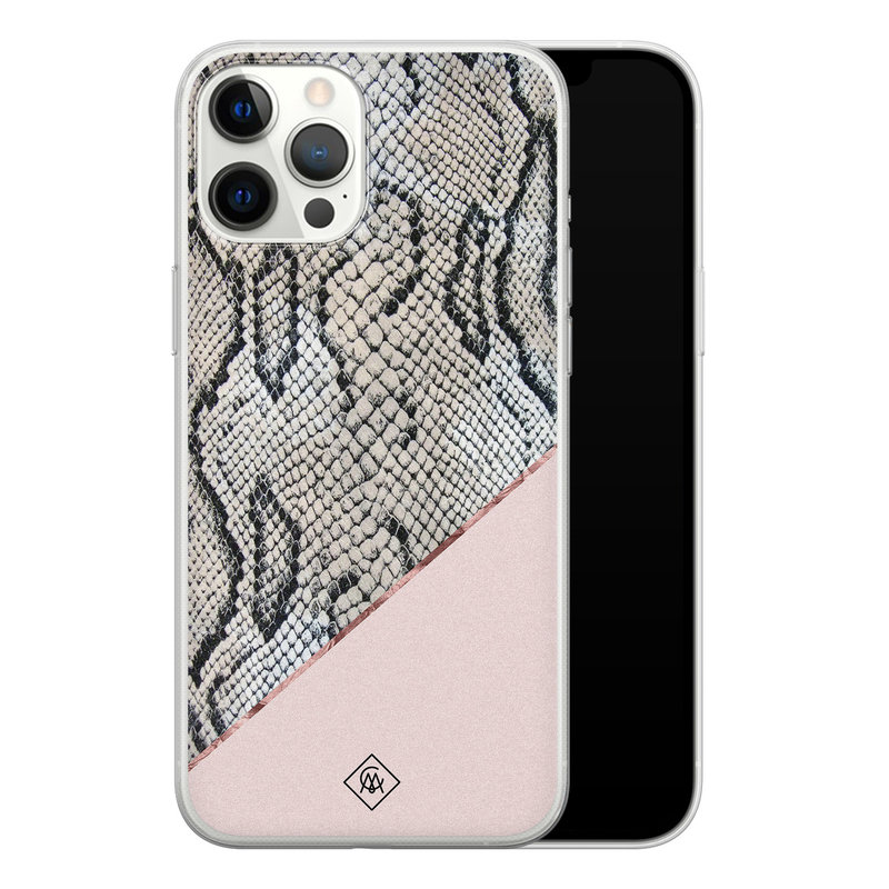 Casimoda iPhone 12 Pro Max siliconen hoesje - Snake print