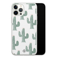 Casimoda iPhone 12 Pro Max siliconen telefoonhoesje - Cactus print