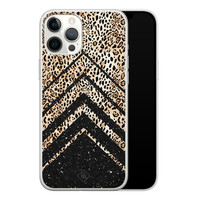Casimoda iPhone 12 Pro Max siliconen hoesje - Chevron luipaard