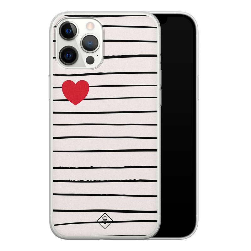 Casimoda iPhone 12 Pro Max siliconen hoesje - Heart queen