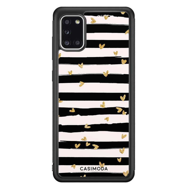 Casimoda Samsung Galaxy A31 hoesje - Hart streepjes