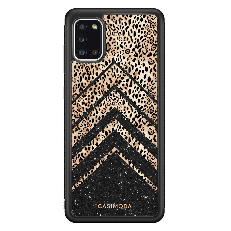 Casimoda Samsung Galaxy A31 hoesje - Chevron luipaard