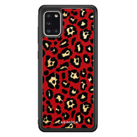 Casimoda Samsung Galaxy A31 hoesje - Luipaard rood