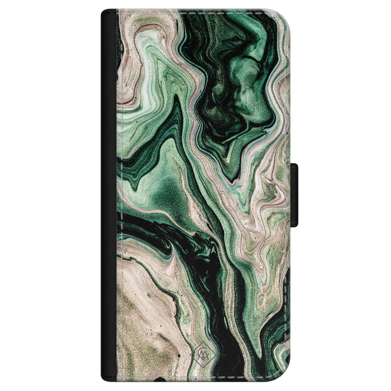 Casimoda iPhone 12 flipcase - Marmer groen goud