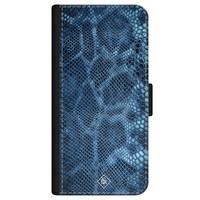 Casimoda iPhone 12 flipcase - Slangenprint blauw