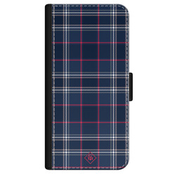 Casimoda iPhone 12 flipcase - Tartan blauw