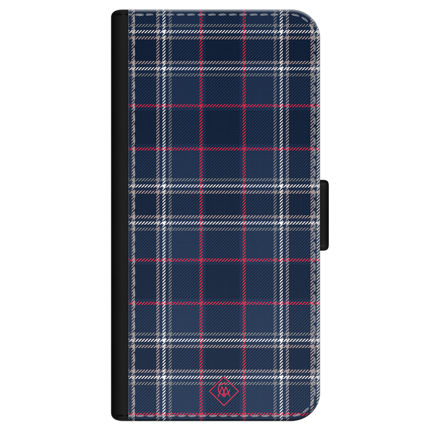 iPhone 12 flipcase Tartan blauw