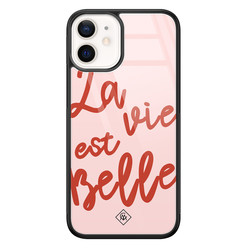 Casimoda iPhone 12 mini glazen hardcase - La vie est belle