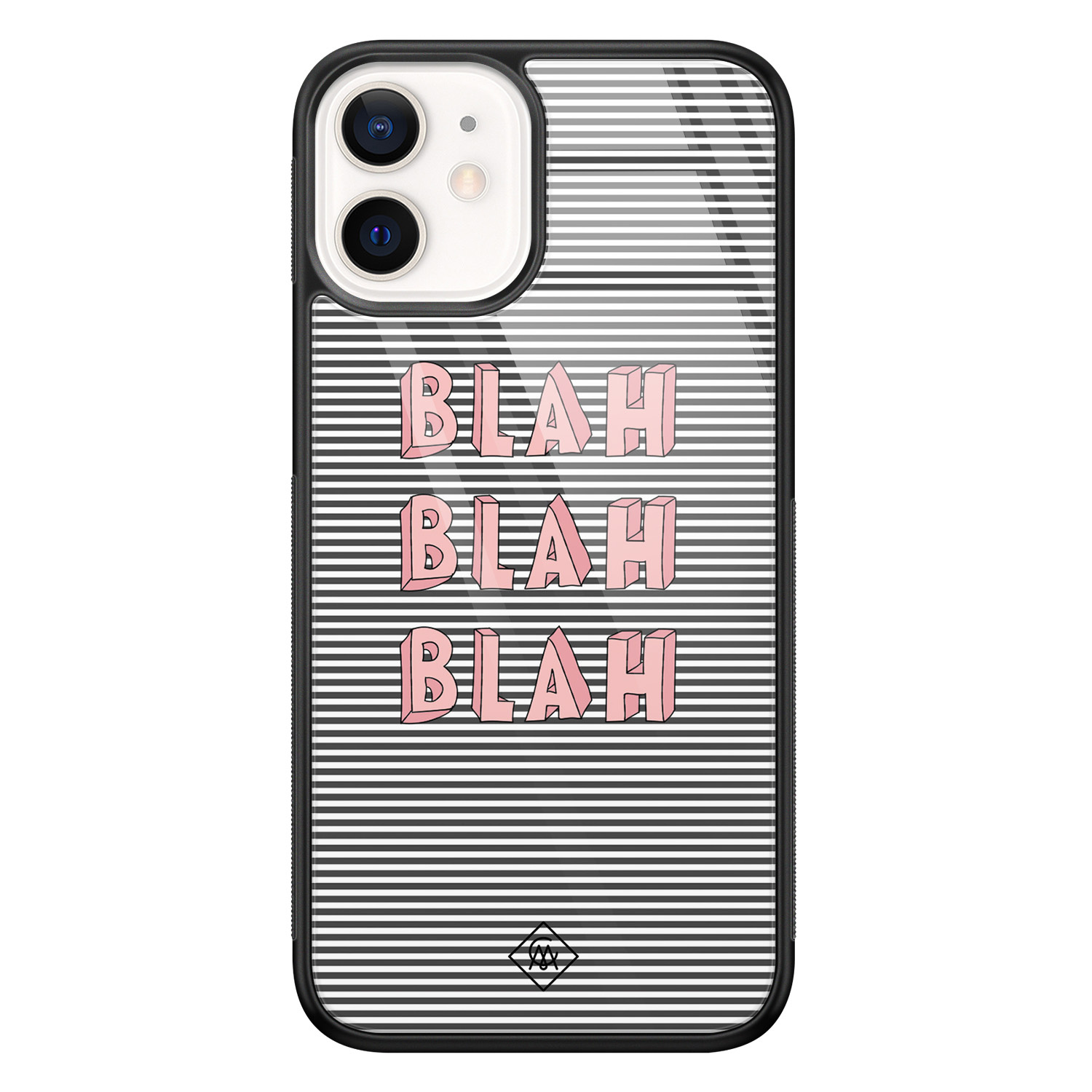 iPhone 12 mini glazen hardcase - Blah blah blah