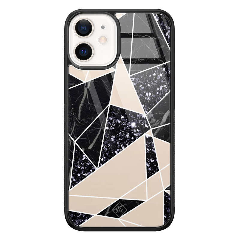 Casimoda iPhone 12 mini glazen hardcase - Abstract painted