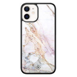 Casimoda iPhone 12 mini glazen hardcase - Parelmoer marmer