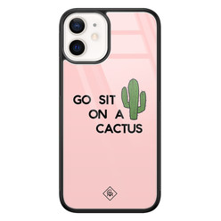 Casimoda iPhone 12 mini glazen hardcase - Go sit on a cactus
