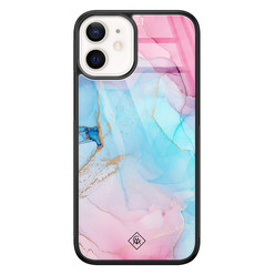 Casimoda iPhone 12 mini glazen hardcase - Marble colorbomb