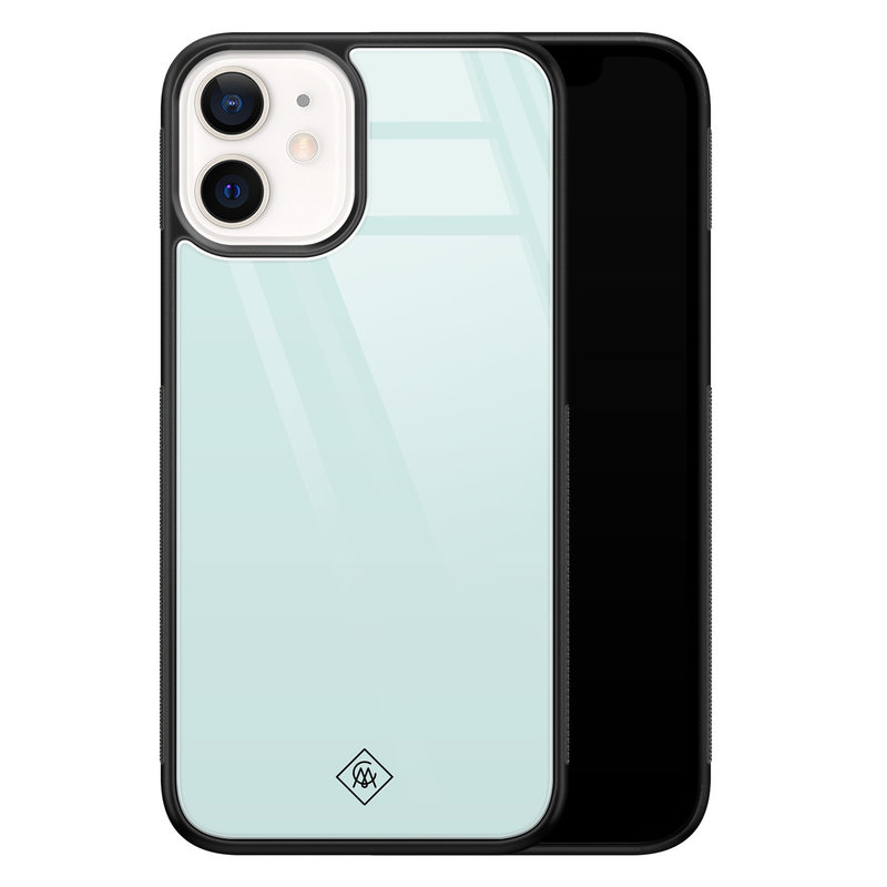 Casimoda iPhone 12 mini glazen hardcase - Pastel blauw