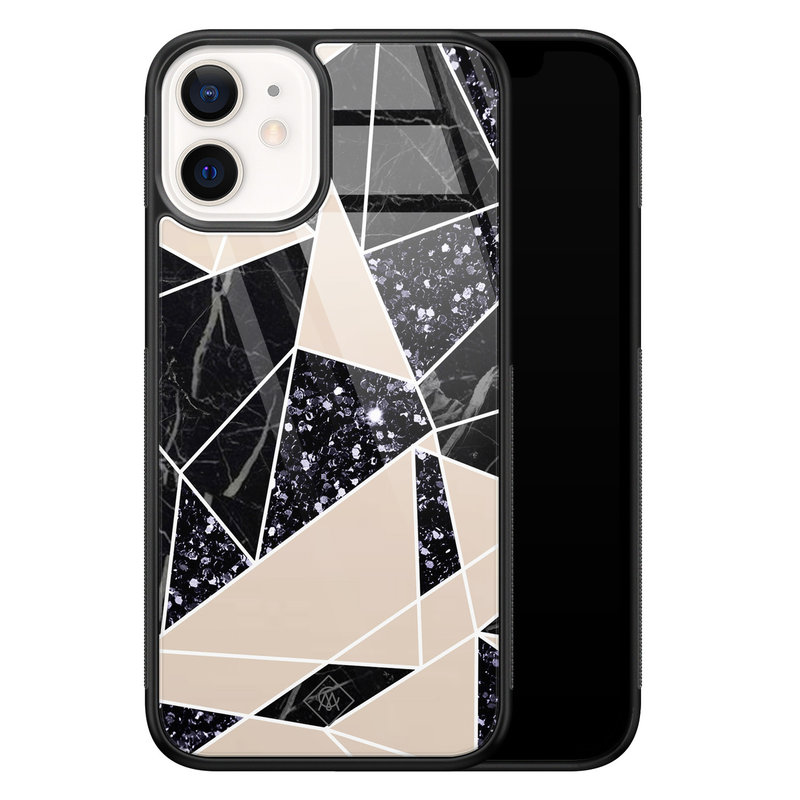 Casimoda iPhone 12 mini glazen hardcase - Abstract painted