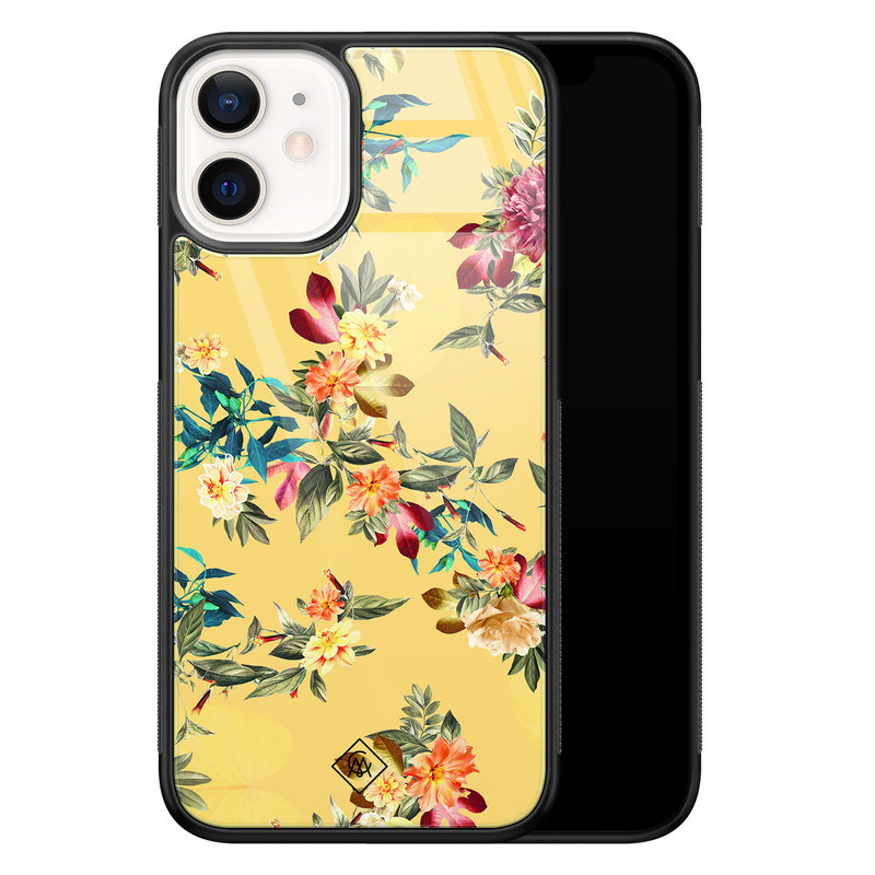 Casimoda iPhone 12 mini glazen hardcase - Florals for days