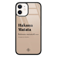 Casimoda iPhone 12 mini glazen hardcase - Hakuna Matata