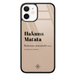 Casimoda iPhone 12 mini glazen hardcase - Hakuna Matata