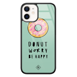 Casimoda iPhone 12 mini glazen hardcase - Donut worry