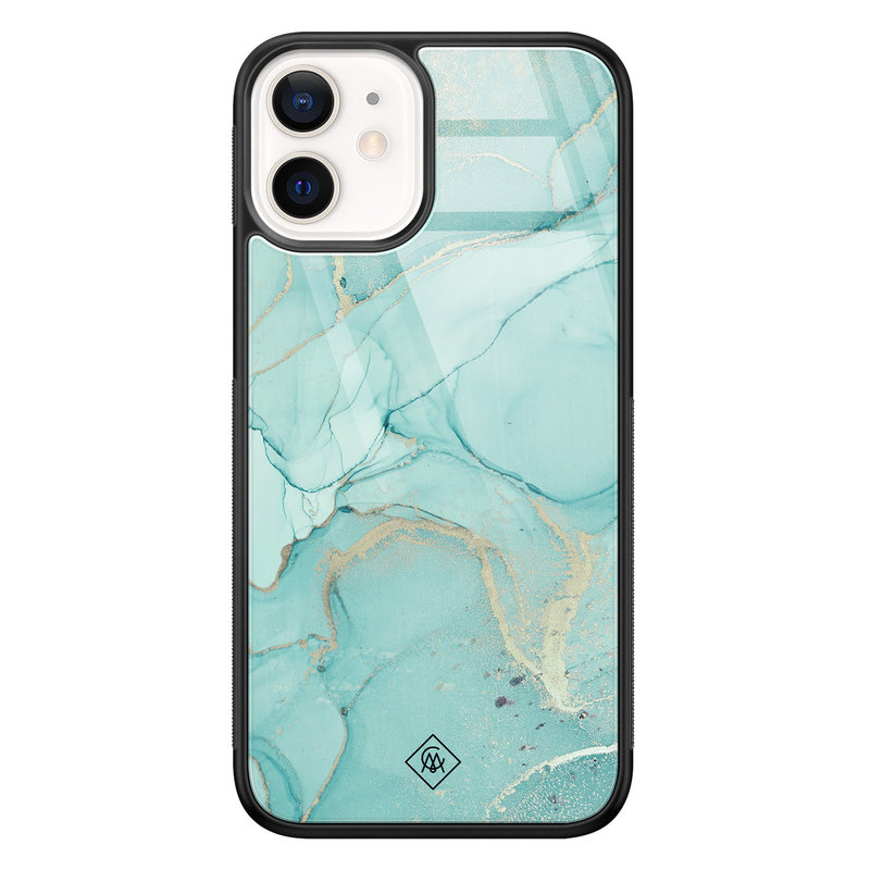 Casimoda iPhone 12 mini glazen hardcase - Touch of mint
