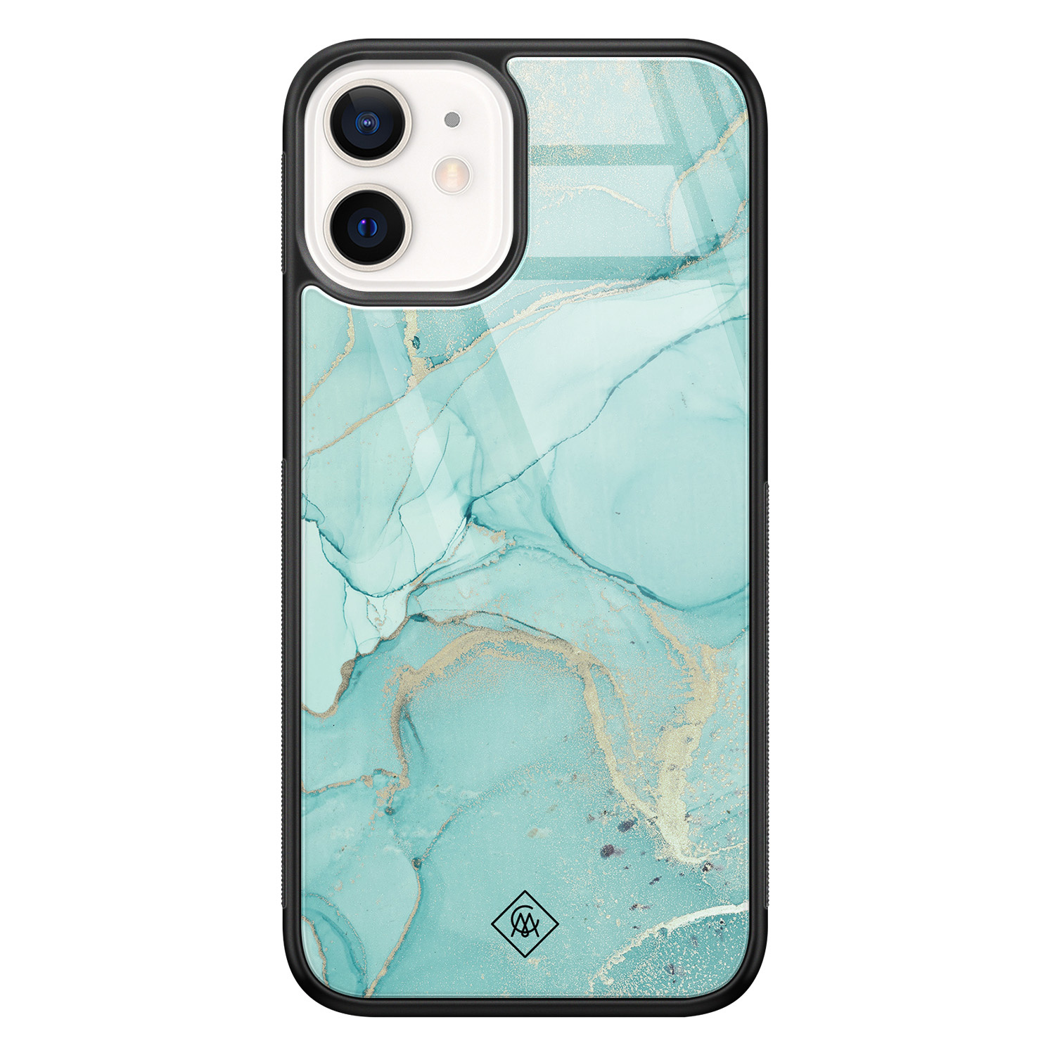 iPhone 12 mini glazen hardcase - Touch of mint