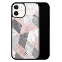 Casimoda iPhone 12 mini glazen hardcase - Stone grid