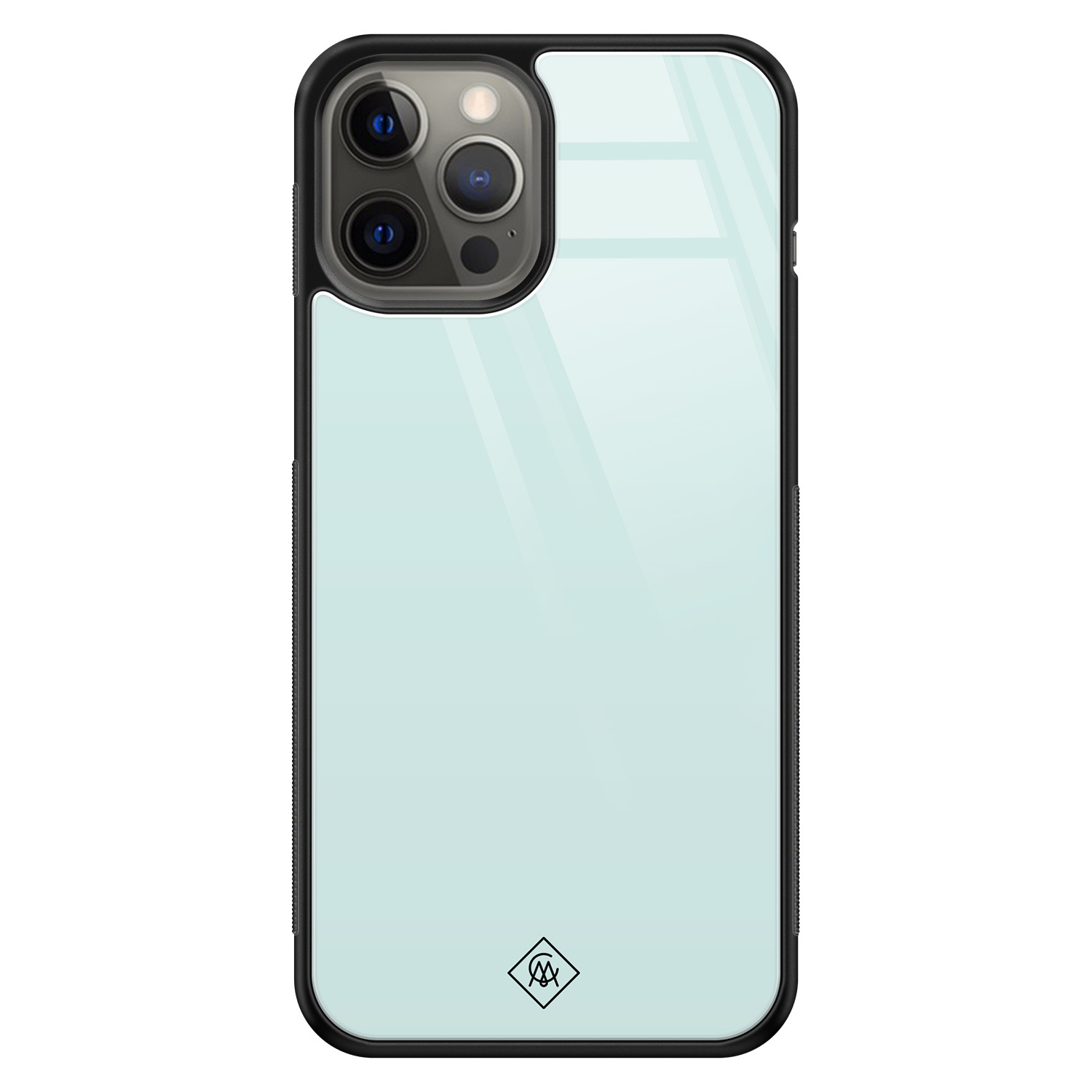 iPhone 12 Pro Max glazen hardcase Pastel blauw