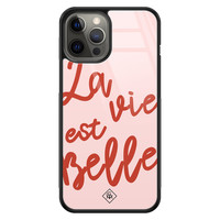 Casimoda iPhone 12 Pro Max glazen hardcase - La vie est belle