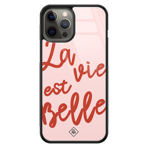 Casimoda iPhone 12 Pro Max glazen hardcase - La vie est belle