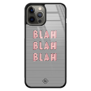Casimoda iPhone 12 Pro Max glazen hardcase - Blah blah blah