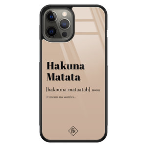 Casimoda iPhone 12 Pro Max glazen hardcase - Hakuna Matata