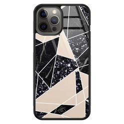 Casimoda iPhone 12 Pro Max glazen hardcase - Abstract painted