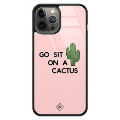 Casimoda iPhone 12 Pro Max glazen hardcase - Go sit on a cactus