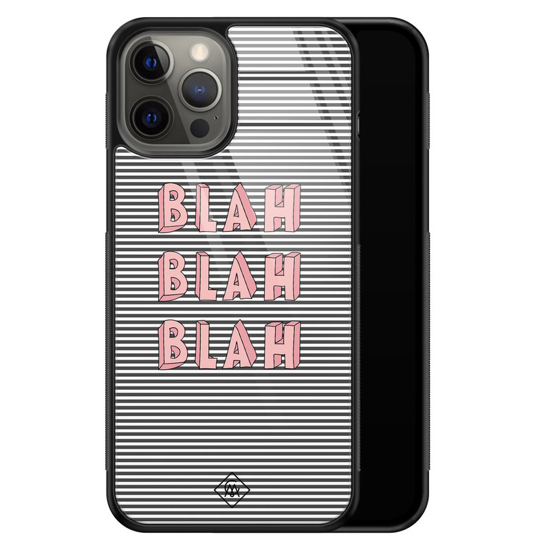 Casimoda iPhone 12 Pro Max glazen hardcase - Blah blah blah