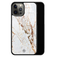 Casimoda iPhone 12 Pro Max glazen hardcase - Marmer goud