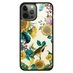 Casimoda iPhone 12 Pro Max glazen hardcase - Sunflowers
