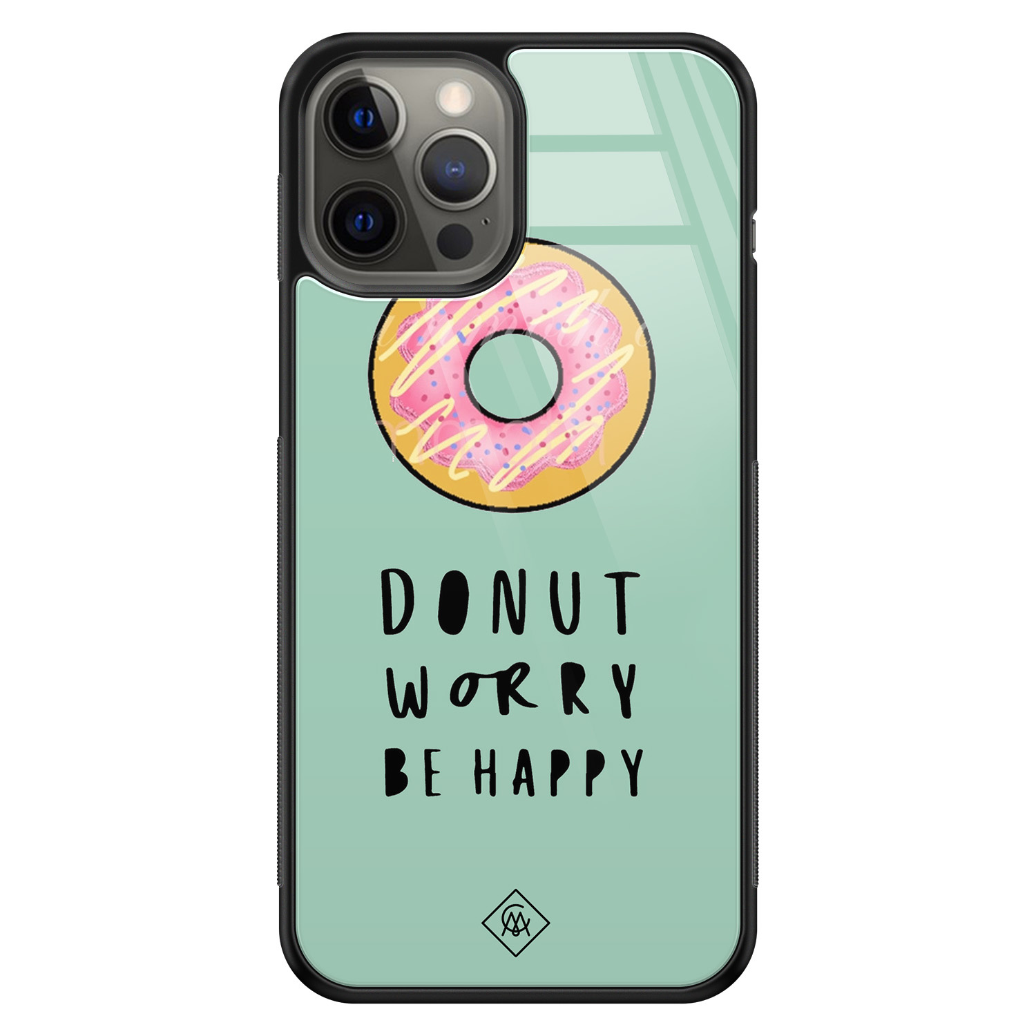 iPhone 12 Pro Max glazen hardcase Donut worry
