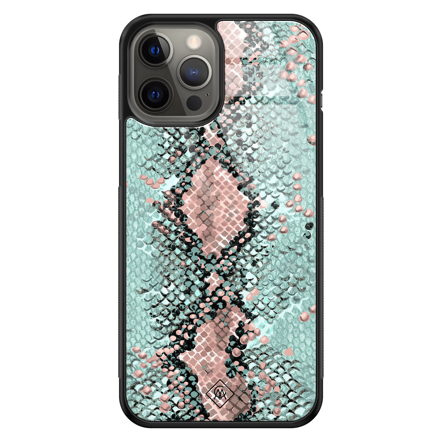 iPhone 12 Pro Max glazen hardcase Baby snake