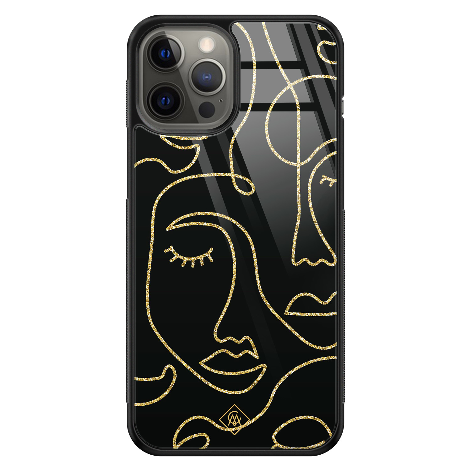 iPhone 12 Pro Max glazen hardcase - Abstract faces