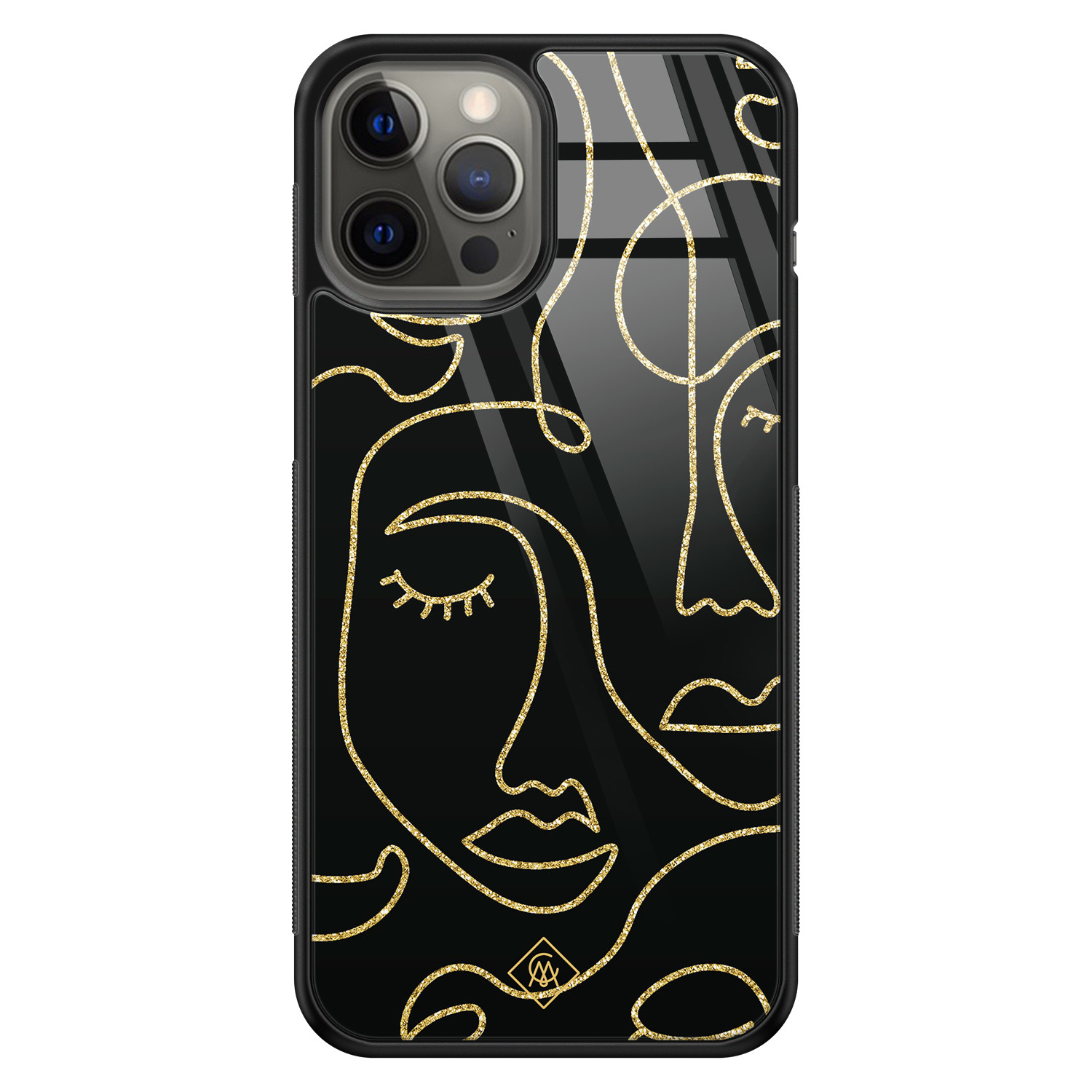 iPhone 12 Pro Max glazen hardcase Abstract faces