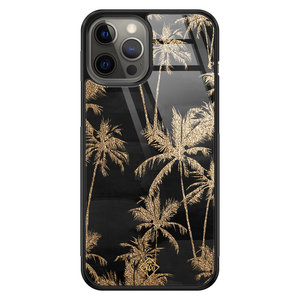 Casimoda iPhone 12 Pro Max glazen hardcase - Palmbomen